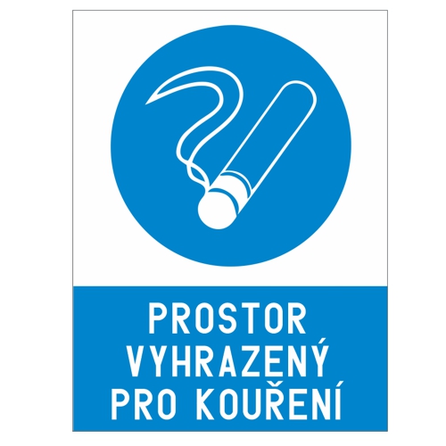 Samolepka prostor vyhrazený pro kouření