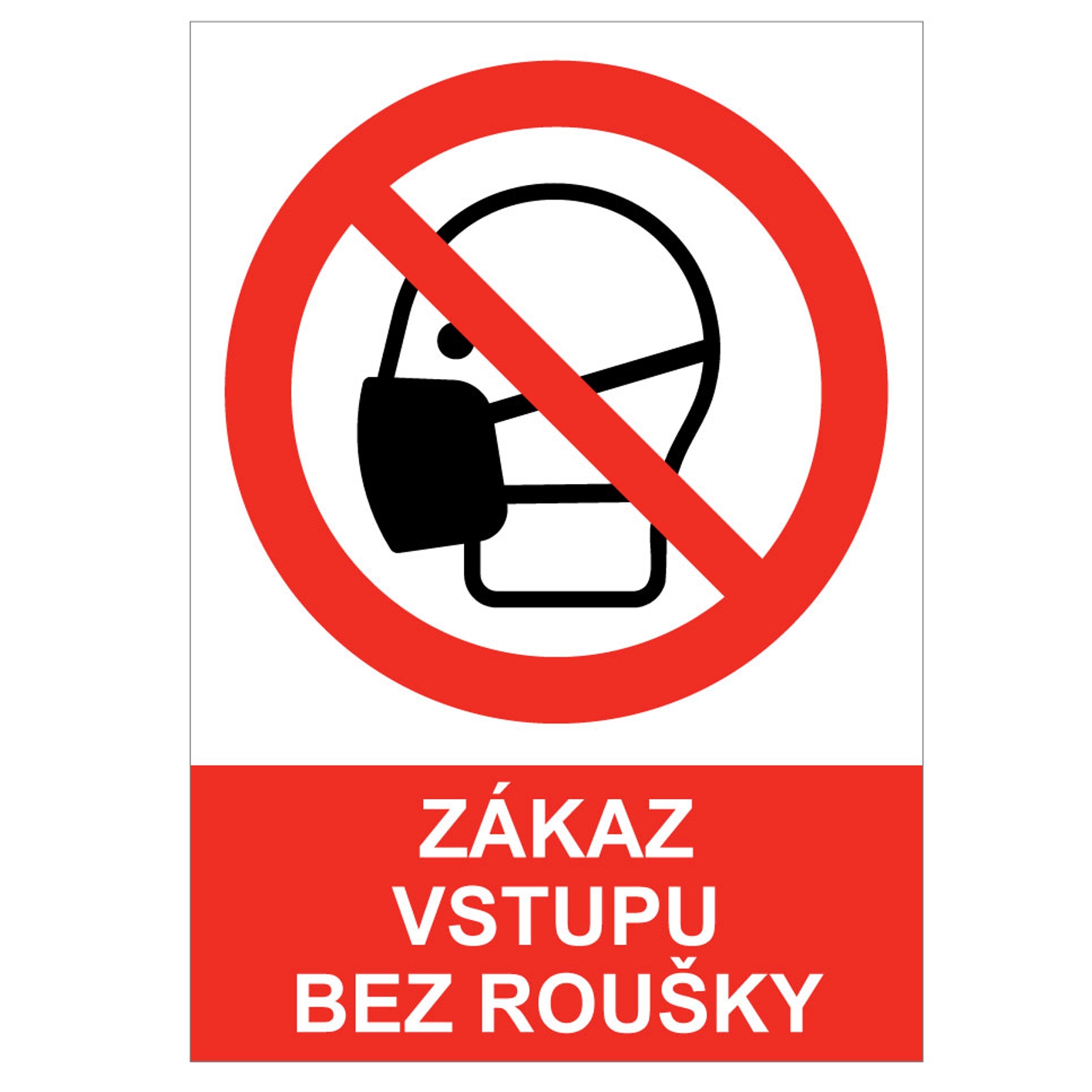 Zákaz vstupu bez roušky samolepka