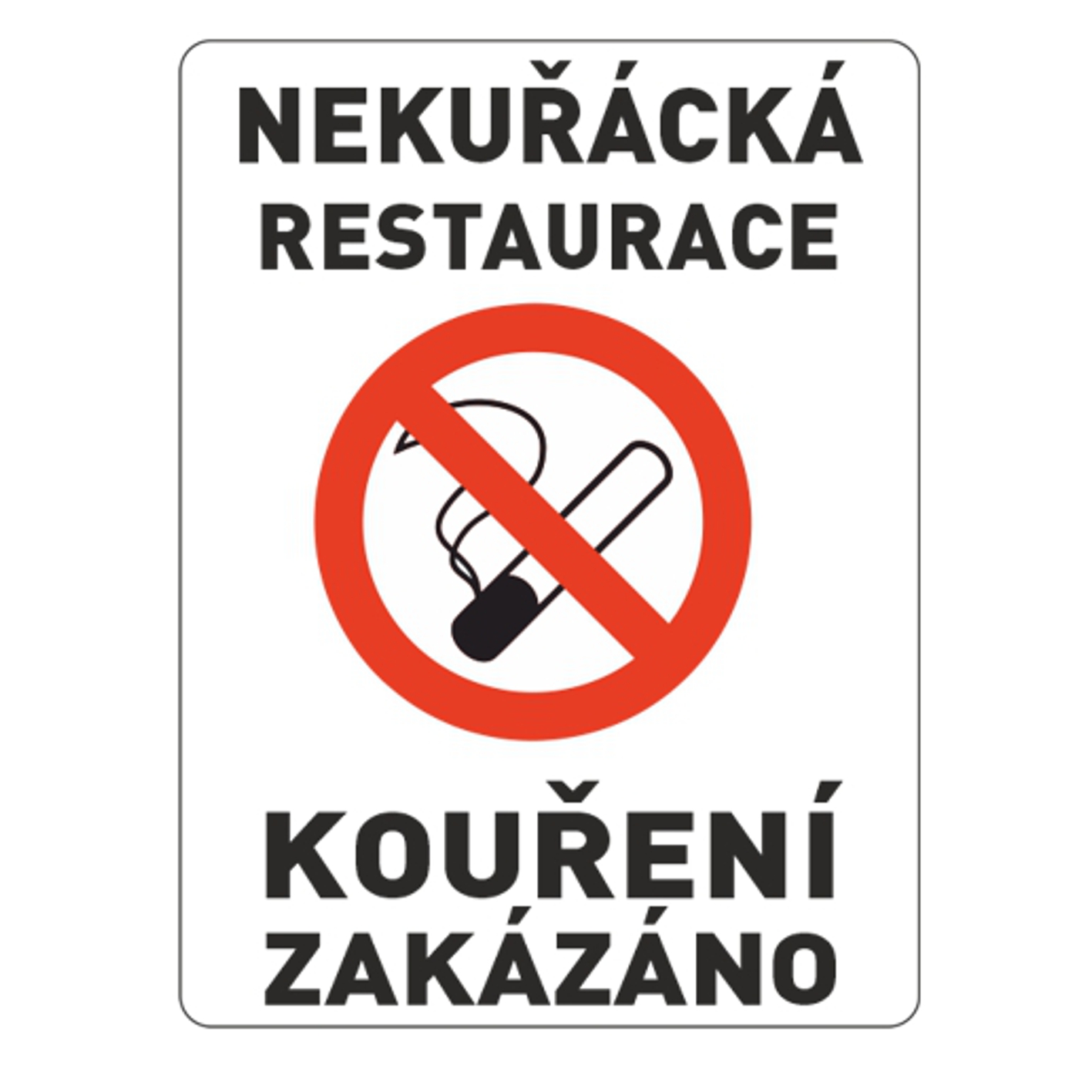 Nekuřácká restaurace samolepka