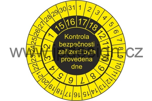 Revizní štítek štítky pro označování kontrol pr. 4cm