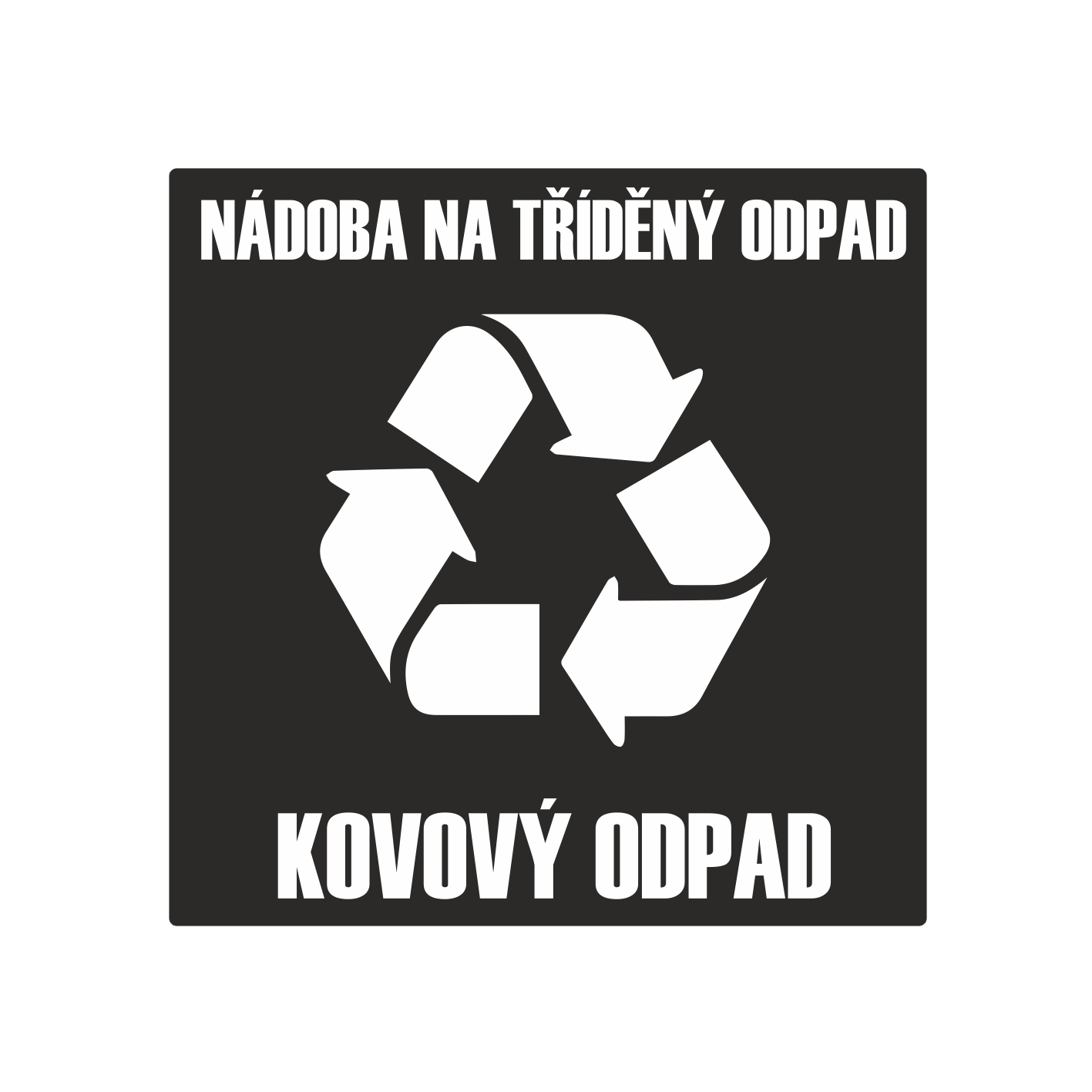 Kovový odpad samolepka