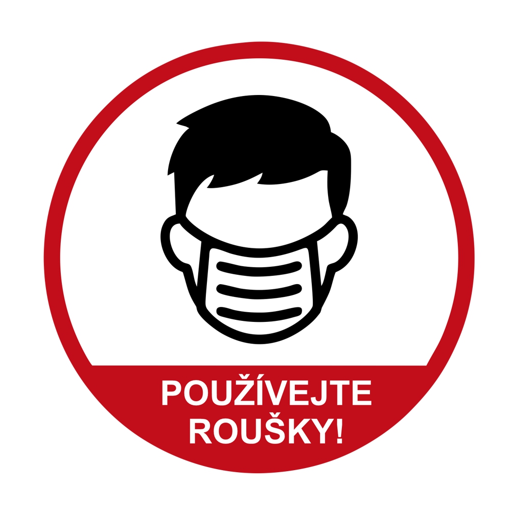 Používejte roušky samolepka