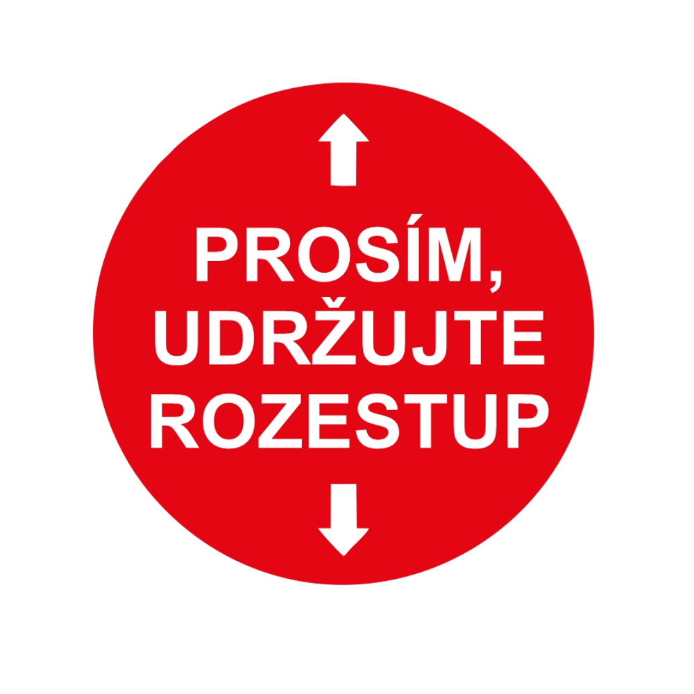 Prosím udržujte rozestup samolepka