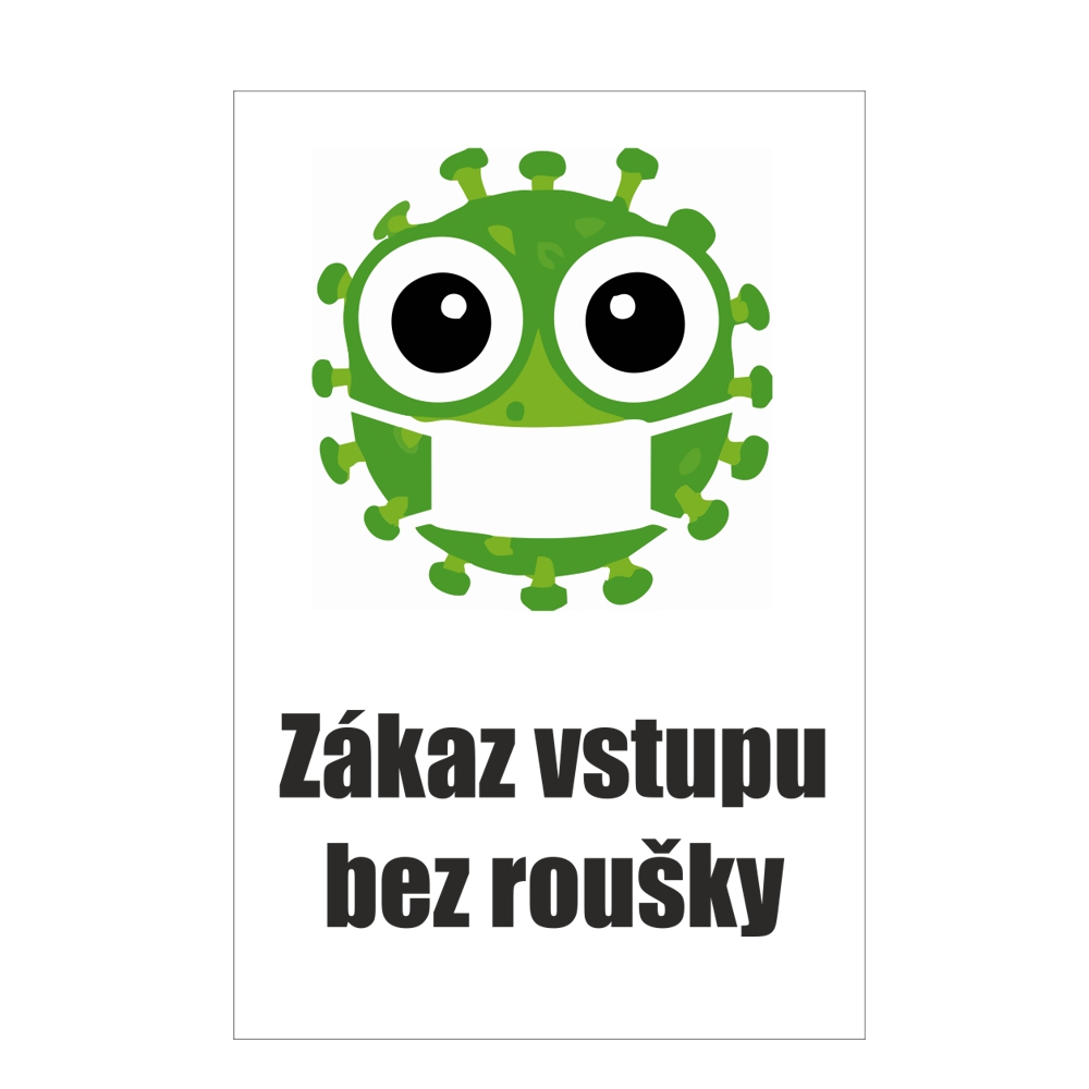 Zákaz vstupu bez roušky samolepka